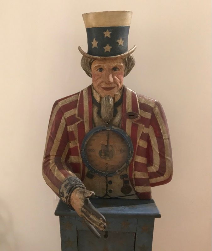 Antique Coin Operated Machines - Iconic Uncle Sam Strength Tester